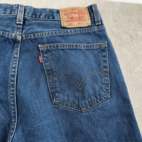 Vintage Levis Mens 560 Jeans Size 34x30 Comfort Fit Straight Leg Blue Denim Casu - Picture 12 of 16